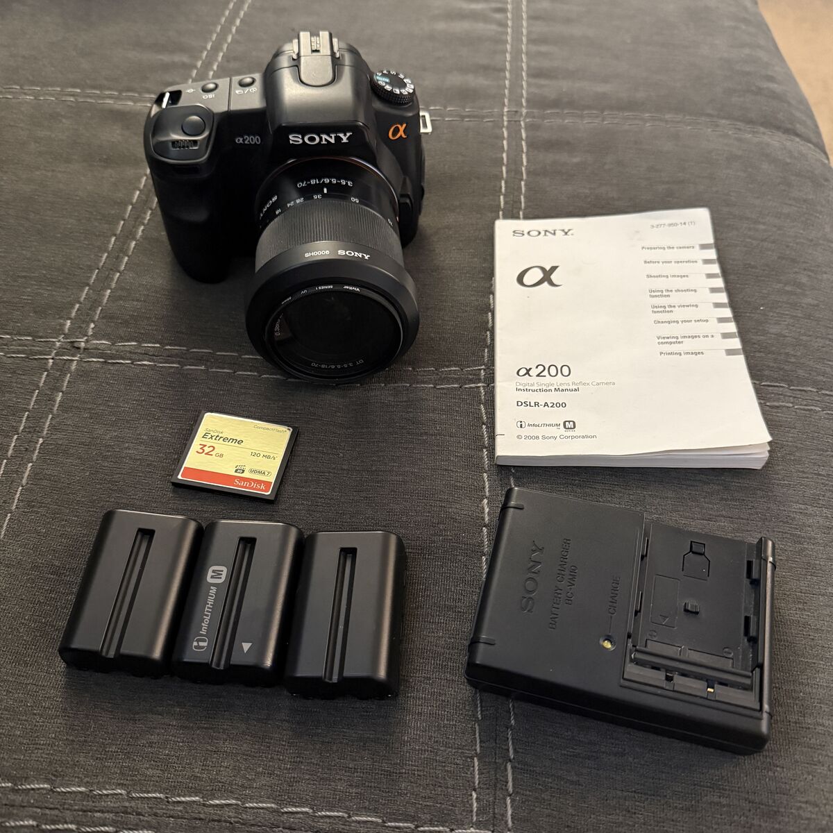 Sony a200 DSLR Camera with Accessories