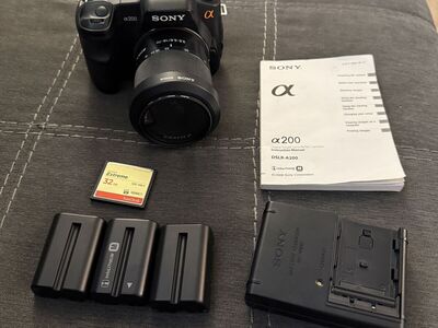 Sony a200 DSLR Camera with Accessories