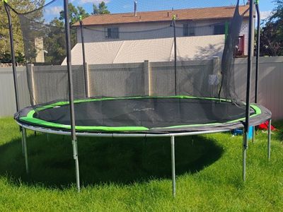 Large Outdoor Trampoline with Enclosure Net - Used, Good Condition