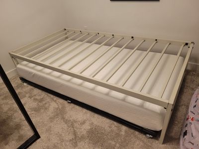 Bed frame and trundle.