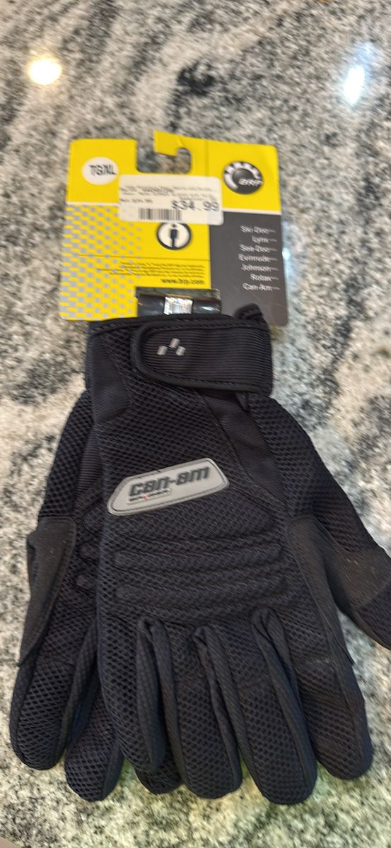 Can-Am TG/XL Black Mesh Rider Gloves, New with Tags, Original Price $34.99