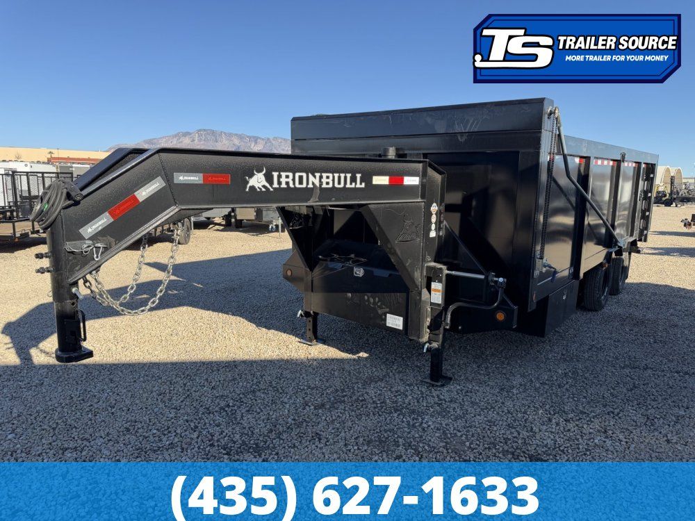 8.5x20 Iron Bull DMG (Frankendump) Gooseneck Tandem Dual Dump Trailer - 48" Sides - 25K GVWR - HDSS (Hutch) Suspension,