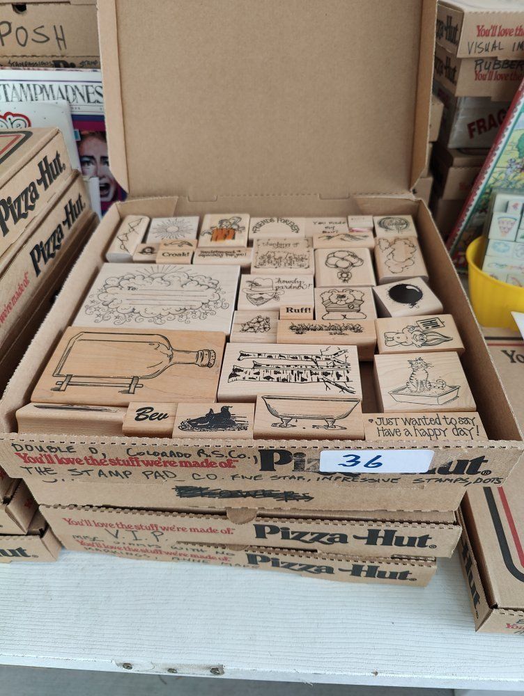 Box #36 of 65, New, old stock rubber stamps, designed mainly for people that like to make their own greeting cards.