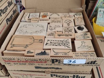 Box #36 of 65, New, old stock rubber stamps, designed mainly for people that like to make their own greeting cards.