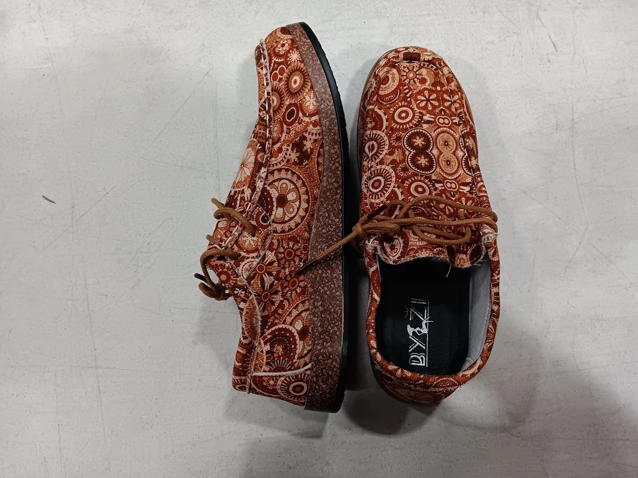 BYZZ Women's Patterned Casual Loafer Shoes - Unique Design, Comfortable Slip-Ons, Size 9.5