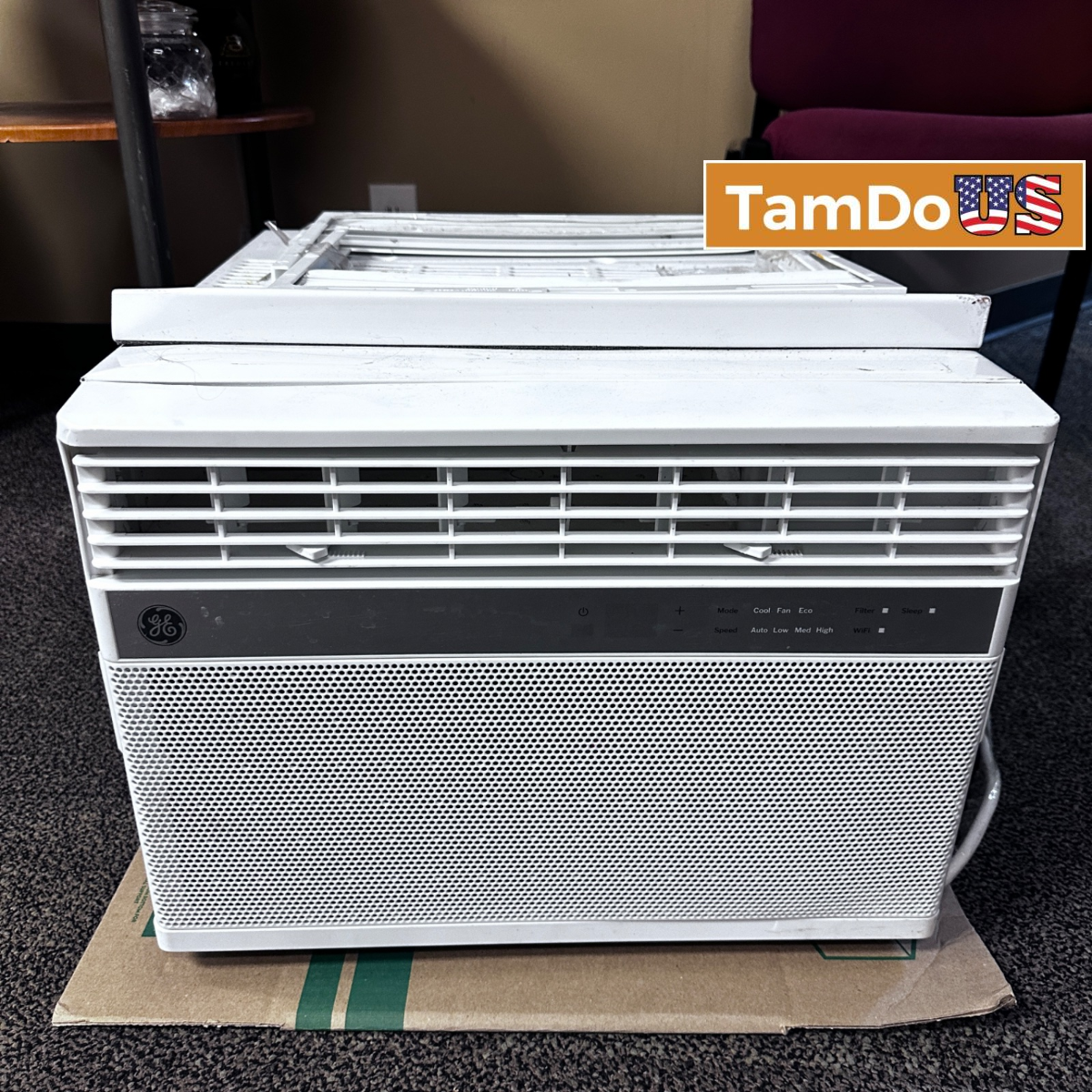 GE 14000 BTU Smart Window Air Conditioner Unit 115V Fits 700 Sq Ft Room Wi-Fi