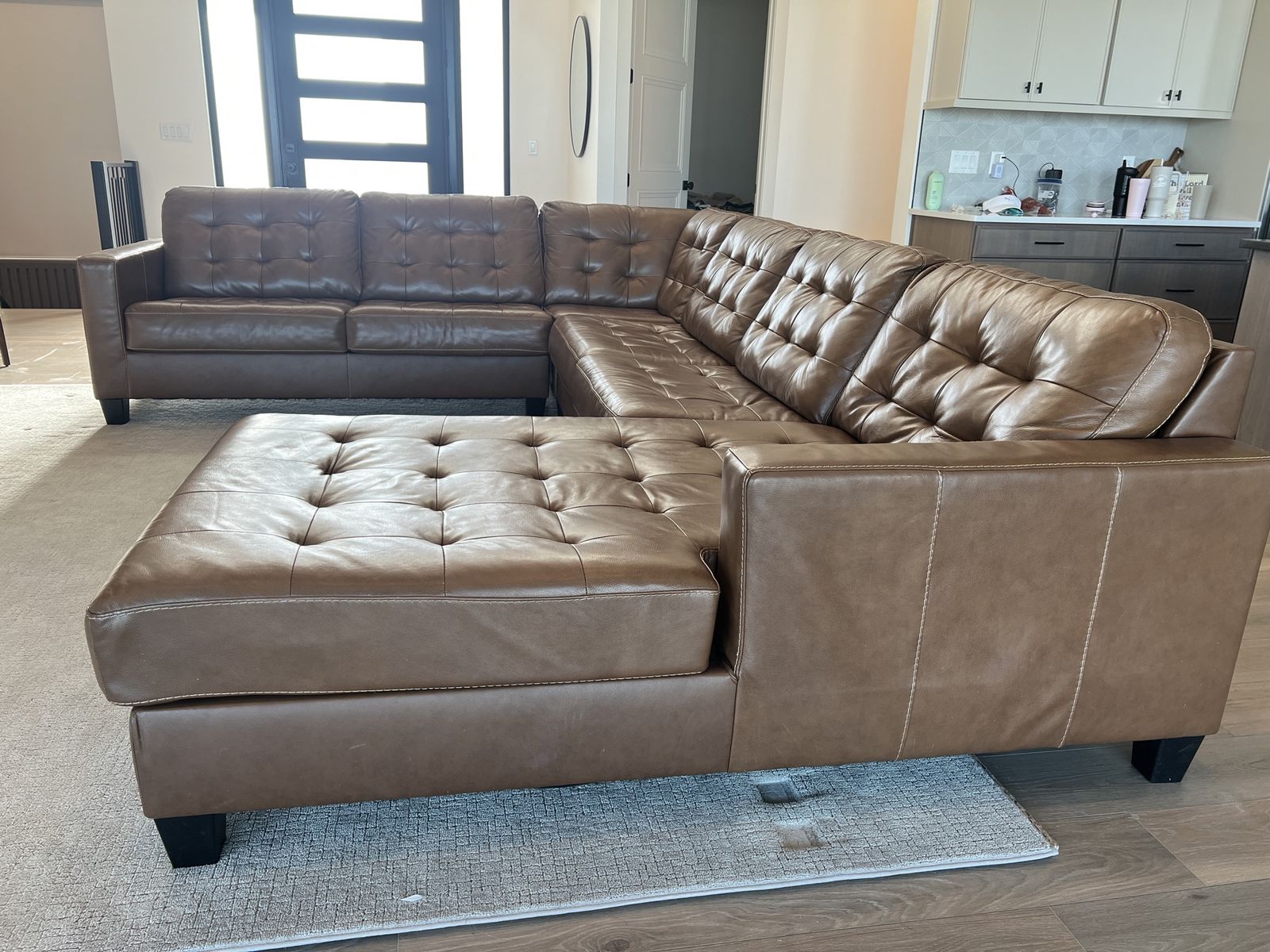 Large modern leather sectional