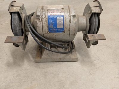 American Machine Tools Model 3650 Industrial Rated Bench Grinder - 1/2 HP, 6" Wheel, 3450 RPM