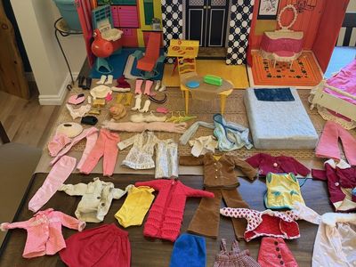 Vintage Barbie & Ken Doll Lot Playsets Clothing Accessories World of Barbie Trunk