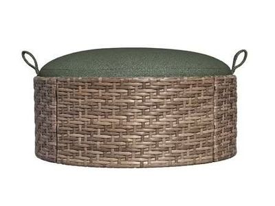 Drew Barrymore Wicker Ottoman Table Brown/Thyme