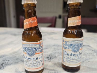 Vintage Miniature Budweiser Bottle Salt & Pepper Shakers