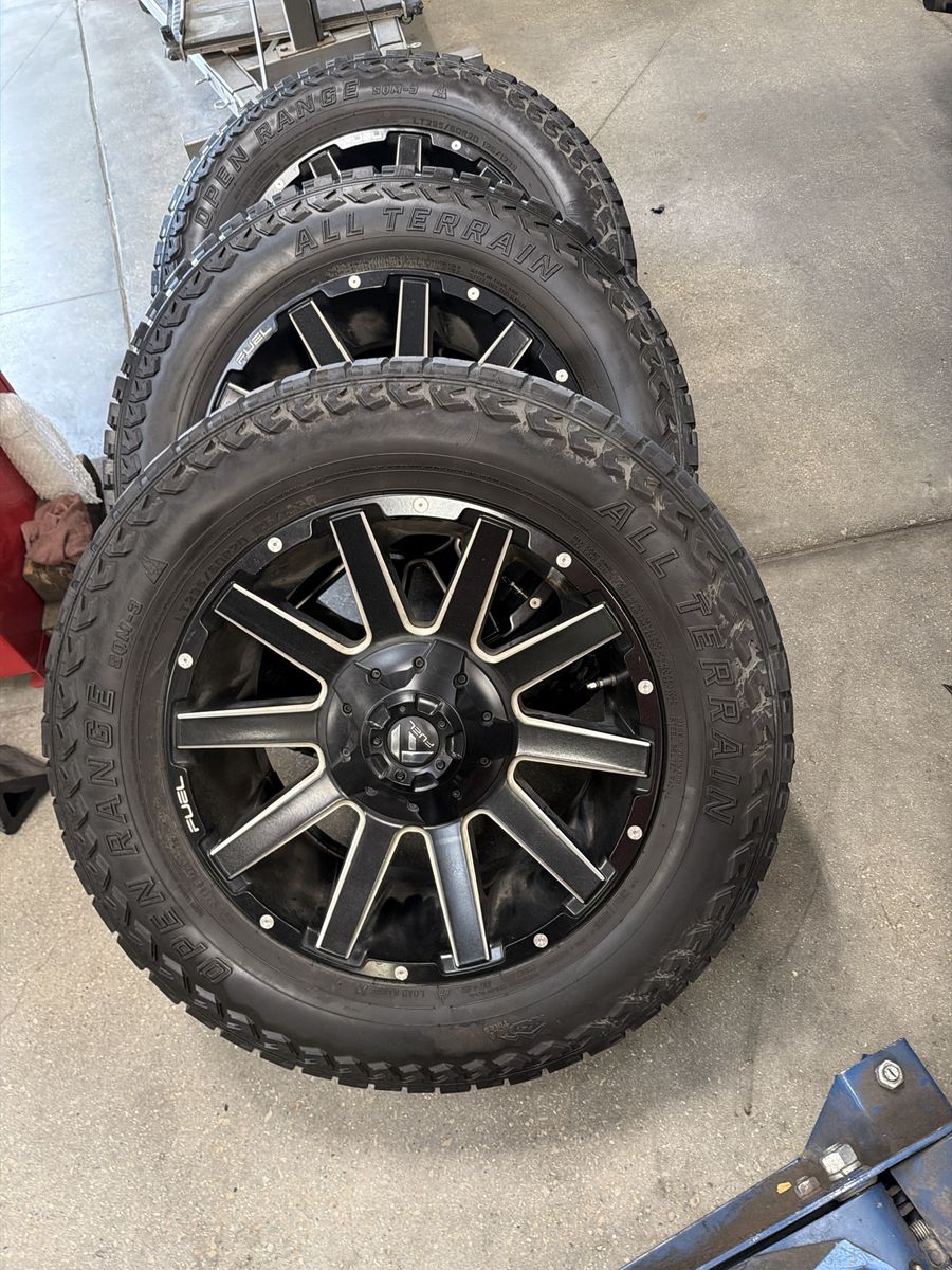 Fuel Off-Road 20" 8x180 Wheels & Open Range All-Terrain LT295/60R20 Tires for GMC Sierra 2500