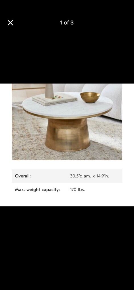 West Elm Granite Coffee Table