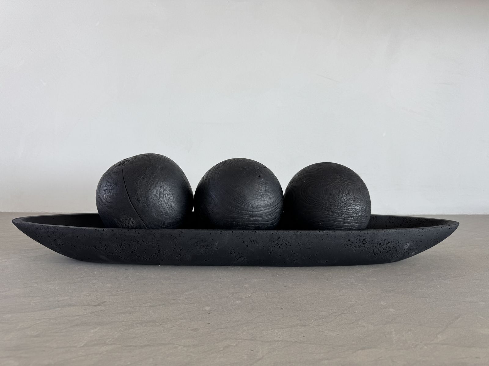 Oversized Modern Centerpiece Bowl + Wood Spheres (29”)