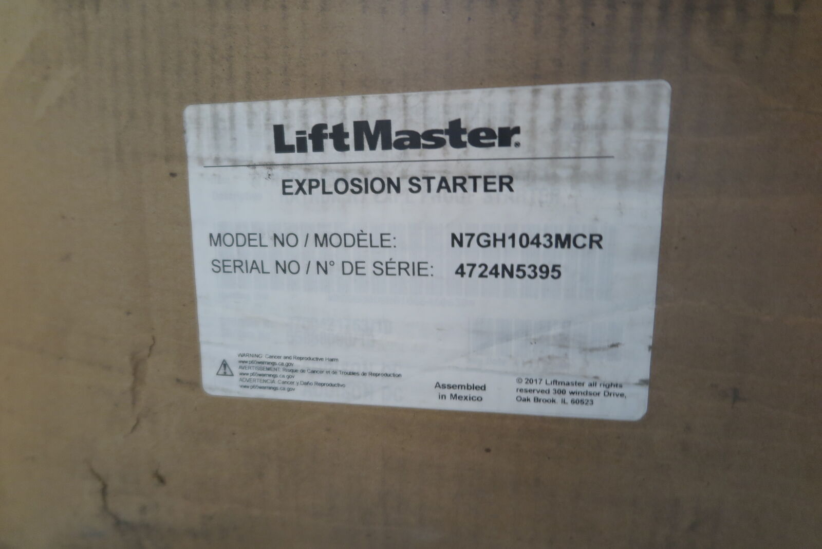 lift master commercial explosion proof stater enclosure unit N7GH1043MCR