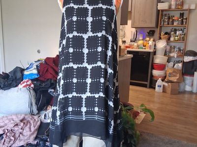 Max Edition Women's Black & White Geometric Sleeveless Tunic Dress - Size Small