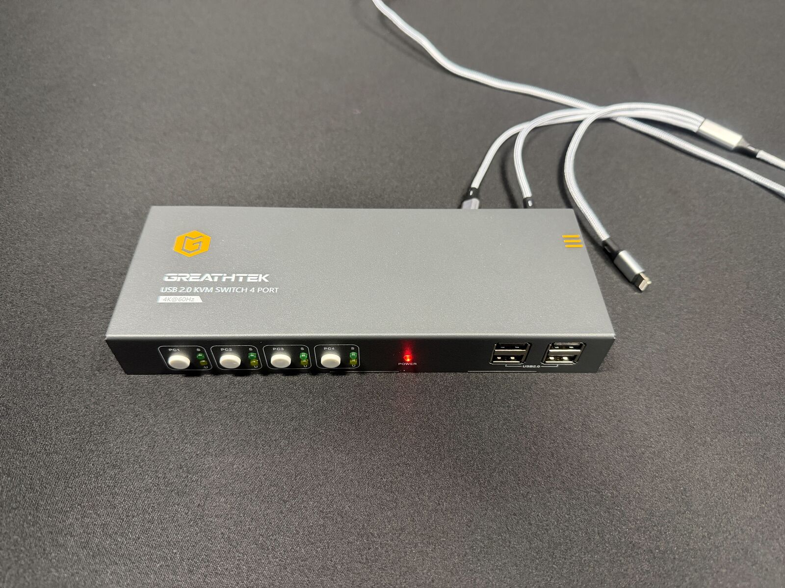 GREATHTEK USB 2.0 KVM Switch – 4 Port (4K@60Hz)
