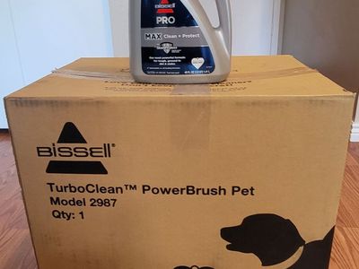 NEW BISSELL TurboClean PowerBrush Pet 2987 + Bissell Cleaning Solution