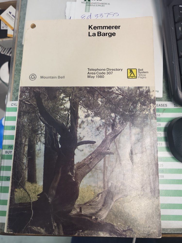 Vintage Bell System Yellow Pages Telephone Directory Area Code 307 May 1980 Kemmerer La Barge