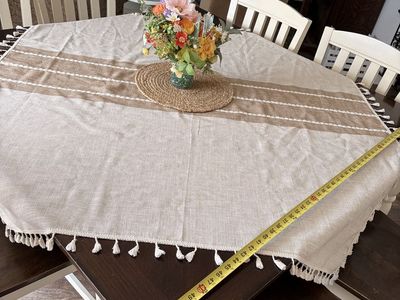 8-Piece Farmhouse Counter-Height Dining Set (54”x54” Table & 7 Chairs)