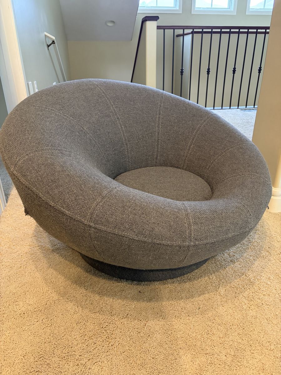 Modern Gray Swivel Accent Chair