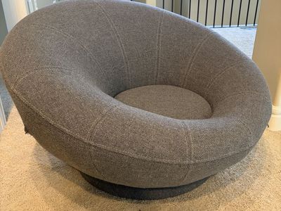 Modern Gray Swivel Accent Chair