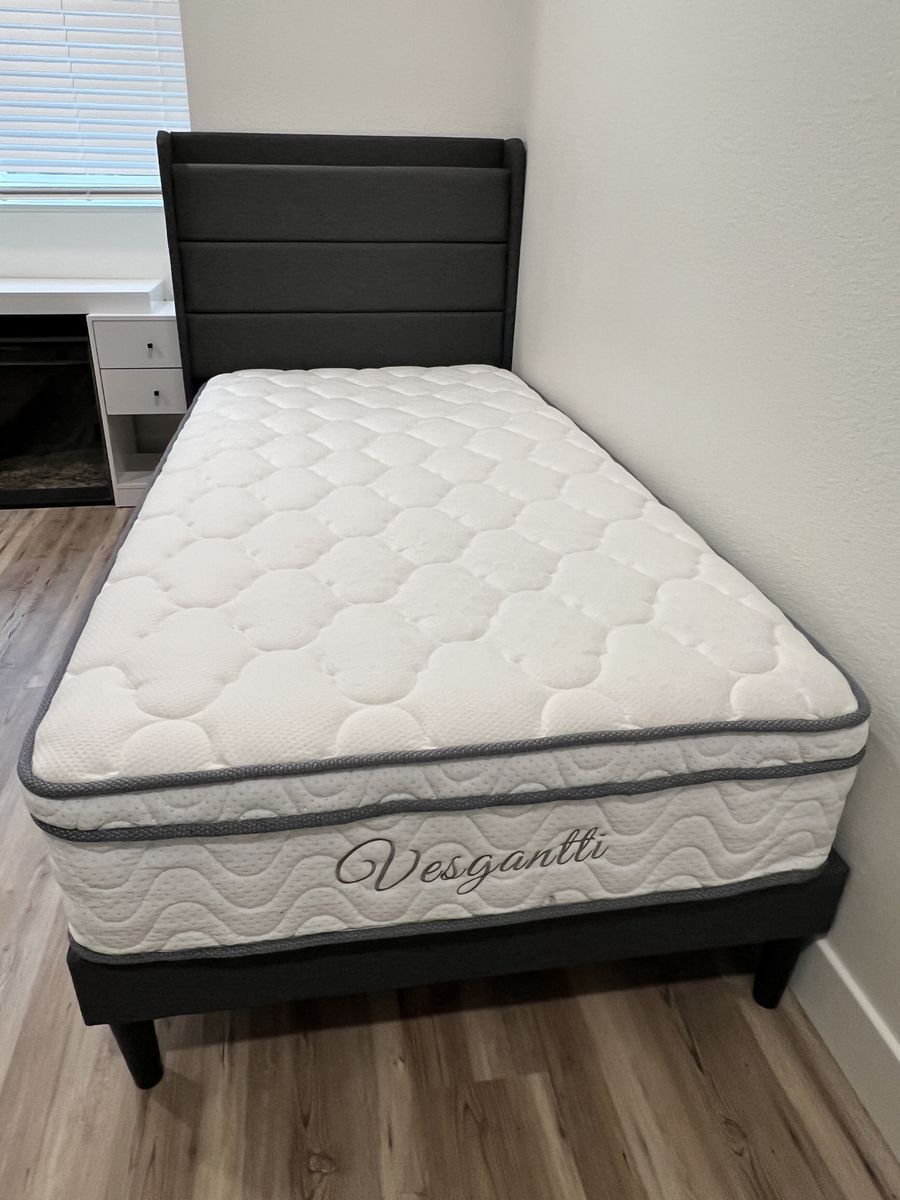 Twin XL bed frame with charging port