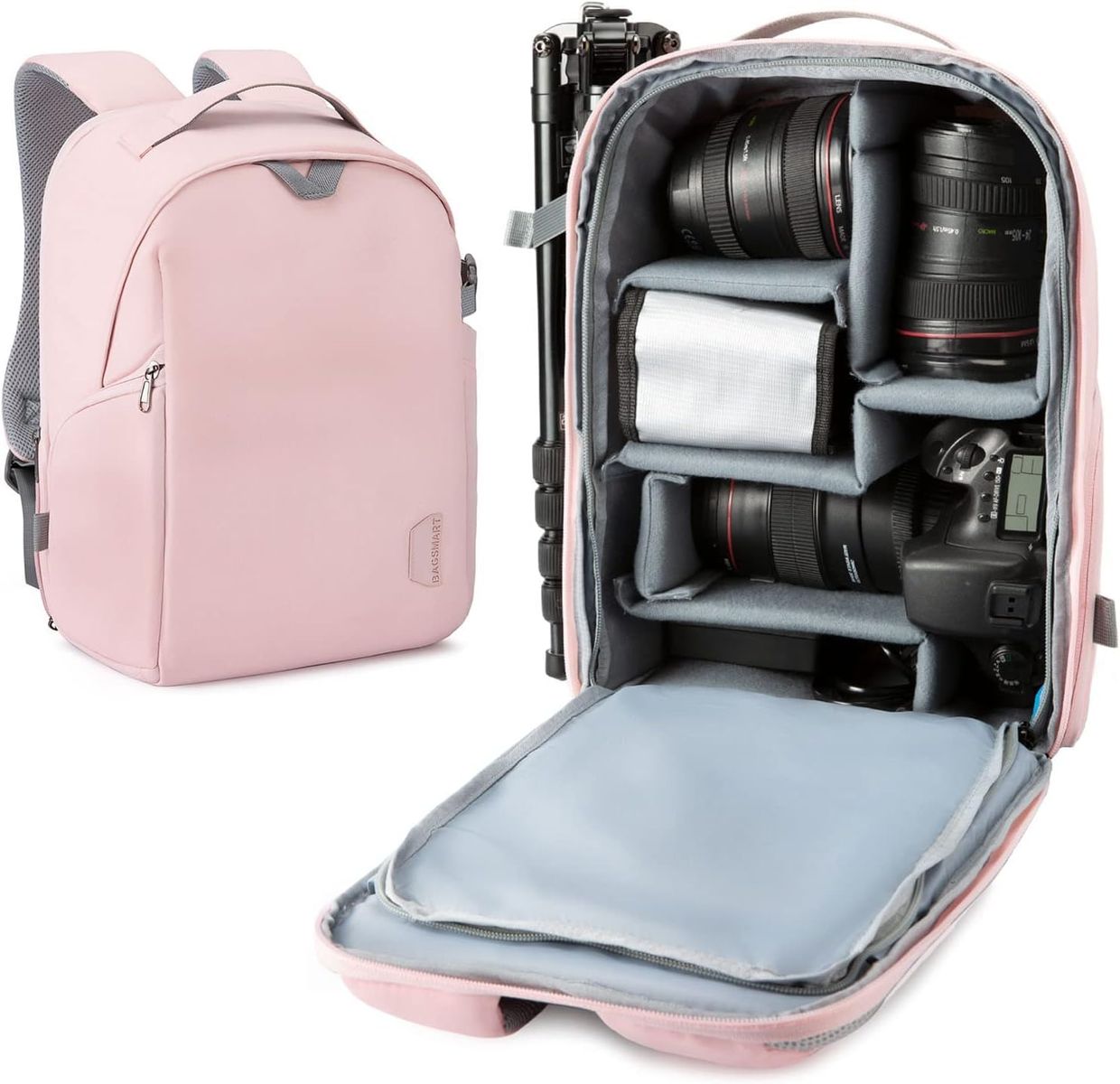 Pink Camera & Laptop Bag
