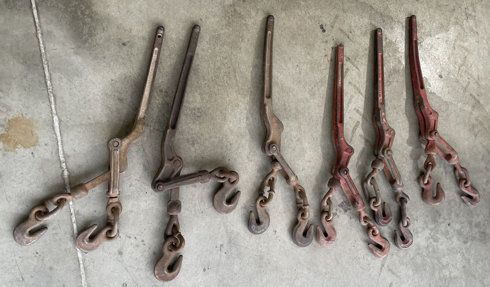 Used set of 6 chain binders