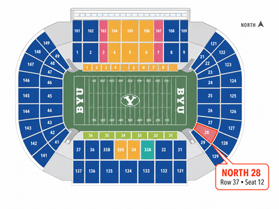 Lower Bowl Ticket - BYU vs Utah Tech - Sept 5, 2026 (Section 28, Row 37)