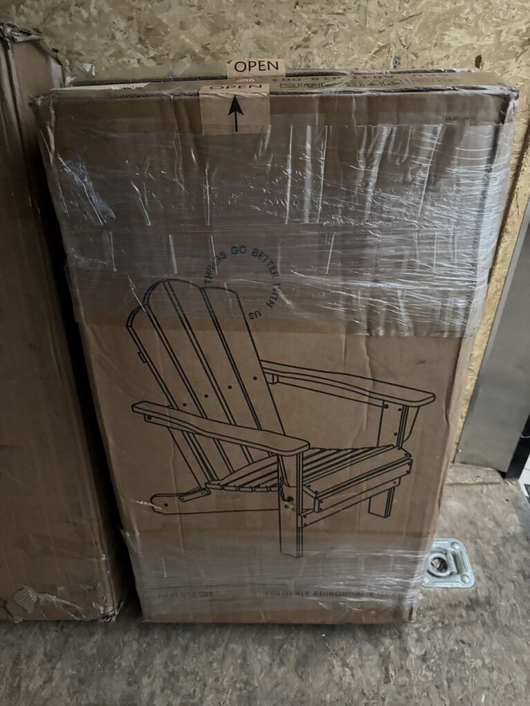 Serwell Foldable Red Adirondack Chair (2)