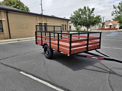 Utility Trailer with Wood Slats & Metal Cage