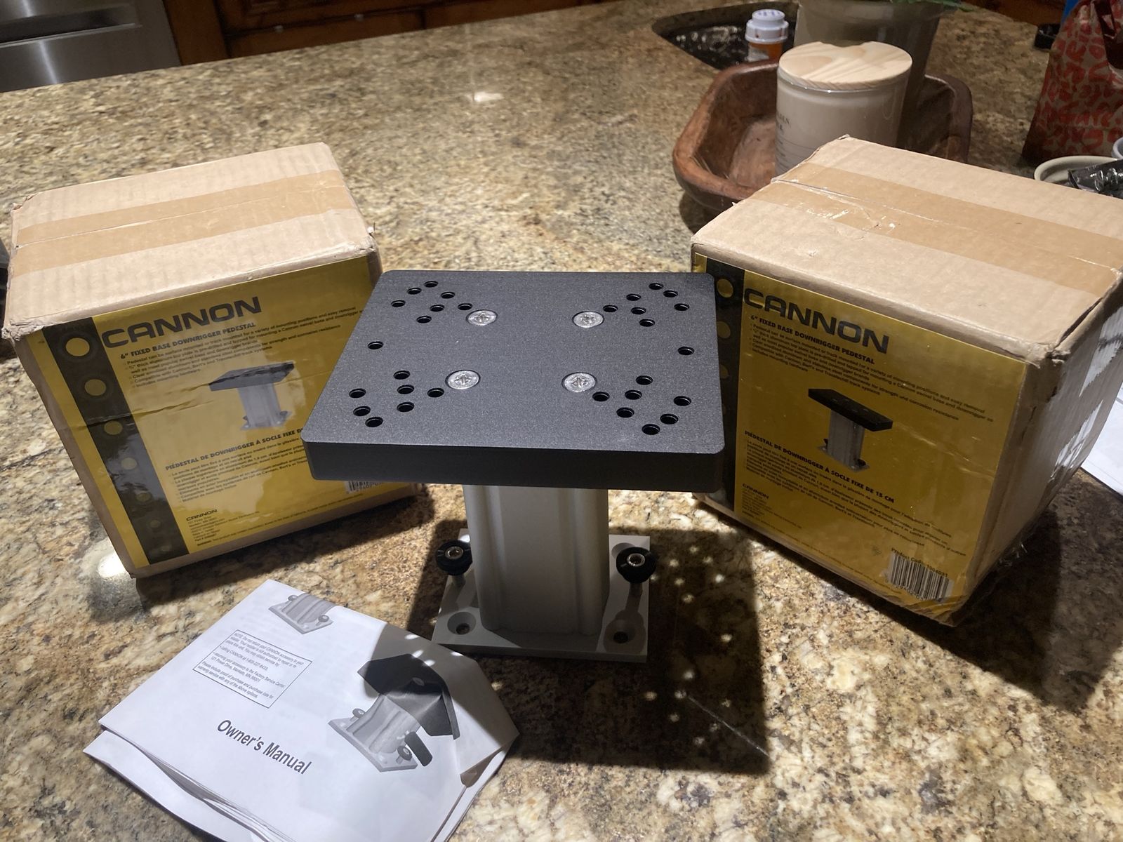 Cannon fixed 6” Downrigger pedestal