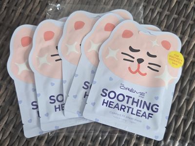 The Crème Shop Soothing Heartleaf Comfort Fit Sheet Mask - Set of 5