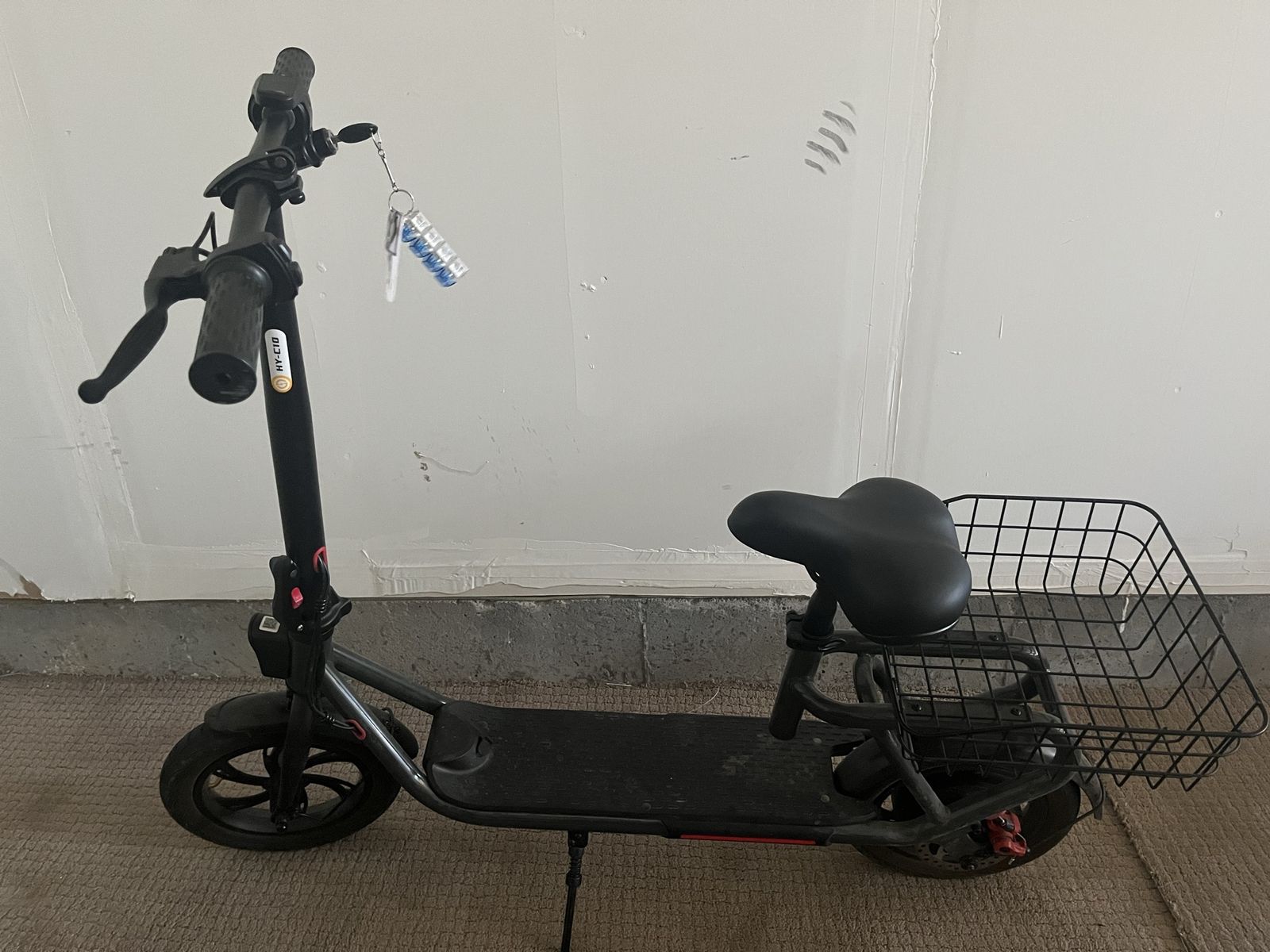 Electric Scooter with basket Black