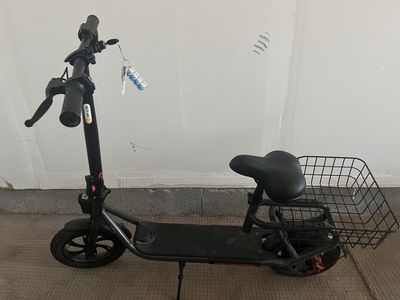 Electric Scooter with basket Black