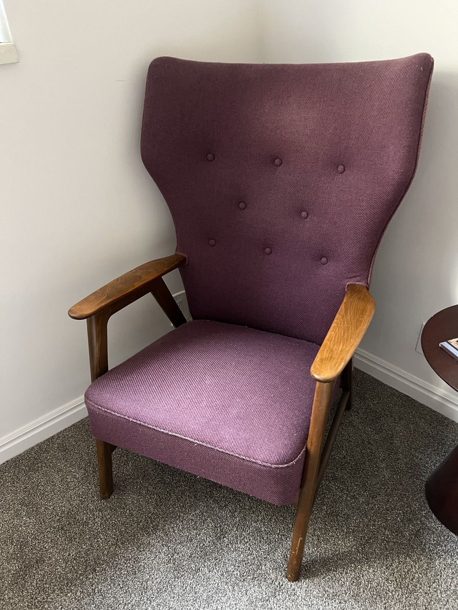 Vintage Mid-Century Modern Danish Style Wingback Lounge Chair