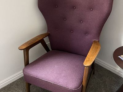 Vintage Mid-Century Modern Danish Style Wingback Lounge Chair