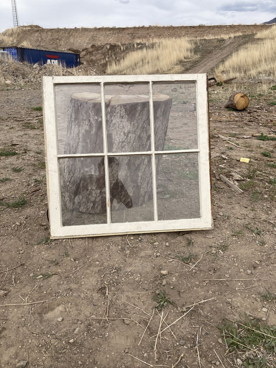 White Used Wooden Window