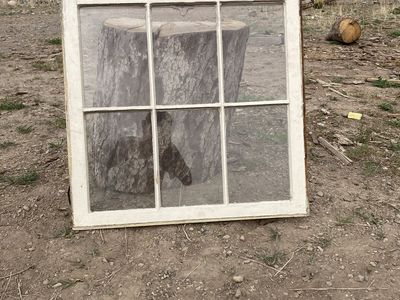 White Used Wooden Window