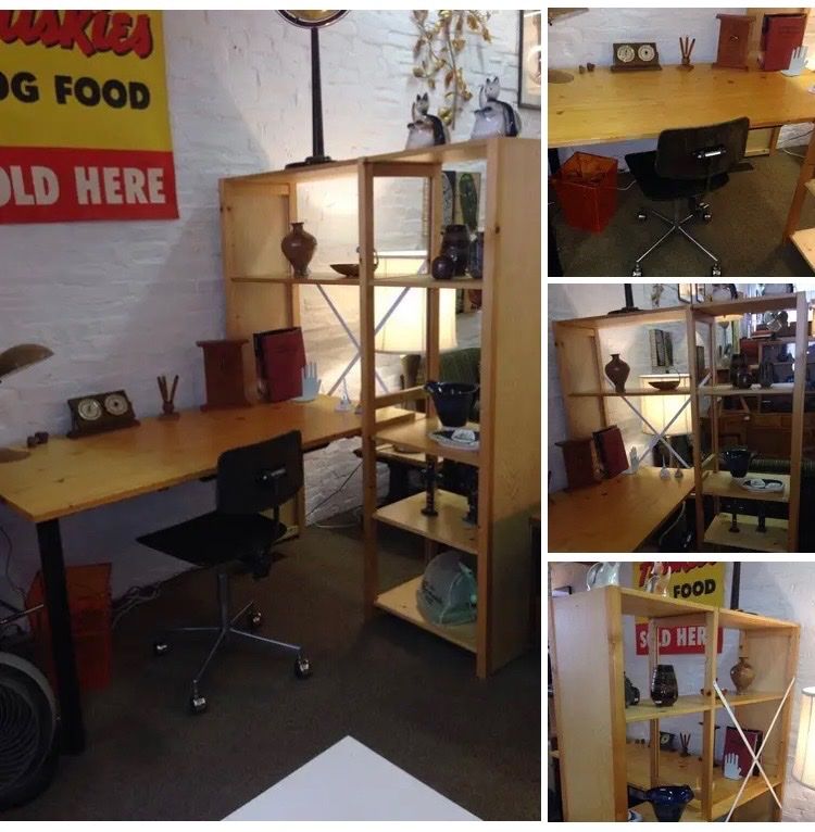 Desk and shelving