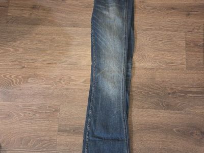 Vigoss Women's Blue Denim High-Waist Button Fly Flare Jeans, Size 25 Long