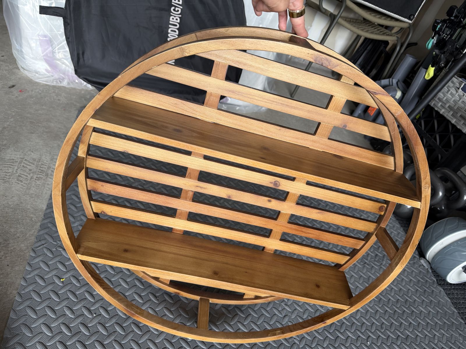 Round Wood Wall Shelf – Natural Wood Display Shelf