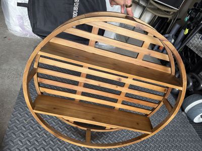 Round Wood Wall Shelf – Natural Wood Display Shelf