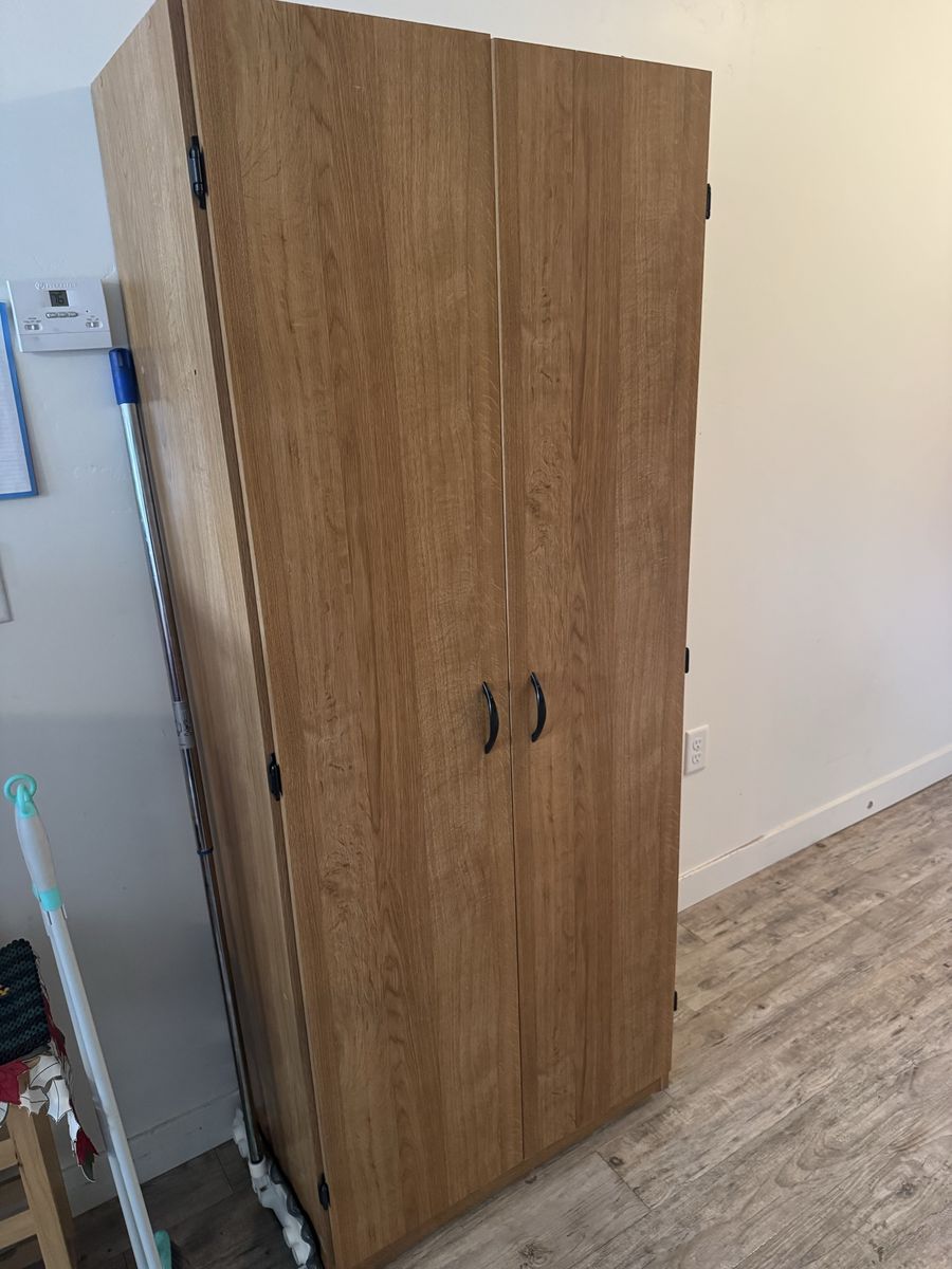 Wooden Storage Cabinet with Adjustable Shelves - Versatile Home Organizer