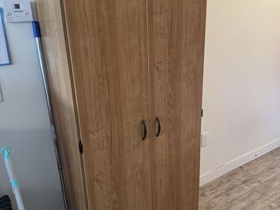 Wooden Storage Cabinet with Adjustable Shelves - Versatile Home Organizer