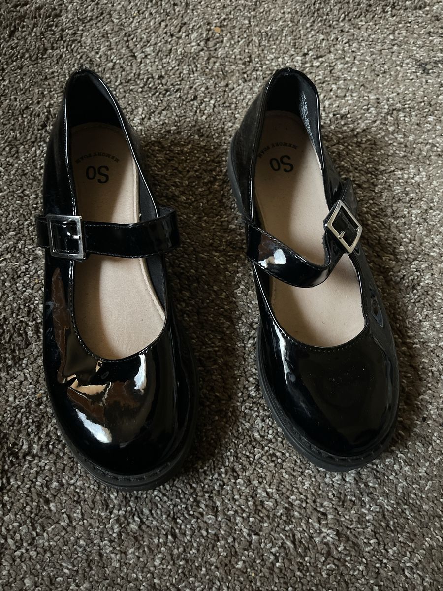SO Black Patent Memory Foam Mary Jane Shoes