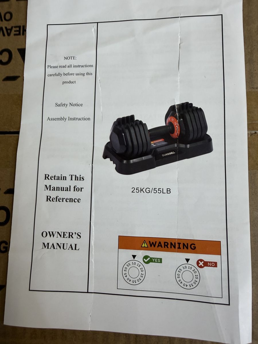 1 adjustable Dumbell 10-55lb weight