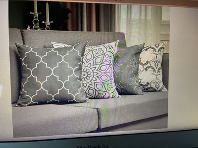 Decorative Set of 4 Assorted Gray & White Throw Pillow Covers 16 x 16 inch