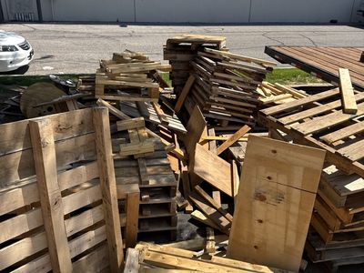 Wooden Pallets and Scrap Lumber Pile
